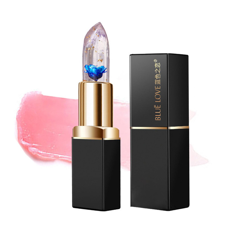 Blue Love Color Changing Flower Jelly Lipstick Blue