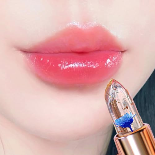 Blue Love Color Changing Flower Jelly Lipstick Blue