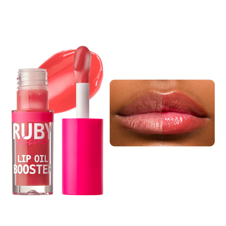 Ruby Kisses Lip Oil Booster Hydrating Lip Gloss With Nourishing Natural Oil Blend Jumbo Wand For Easy Application Non Sticky Formula