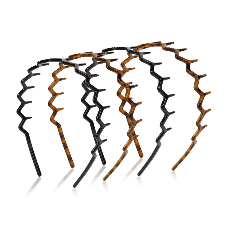 Wovowovo Zig Zag Headbands For Women Girls Men Plastic Hairband With Teeth