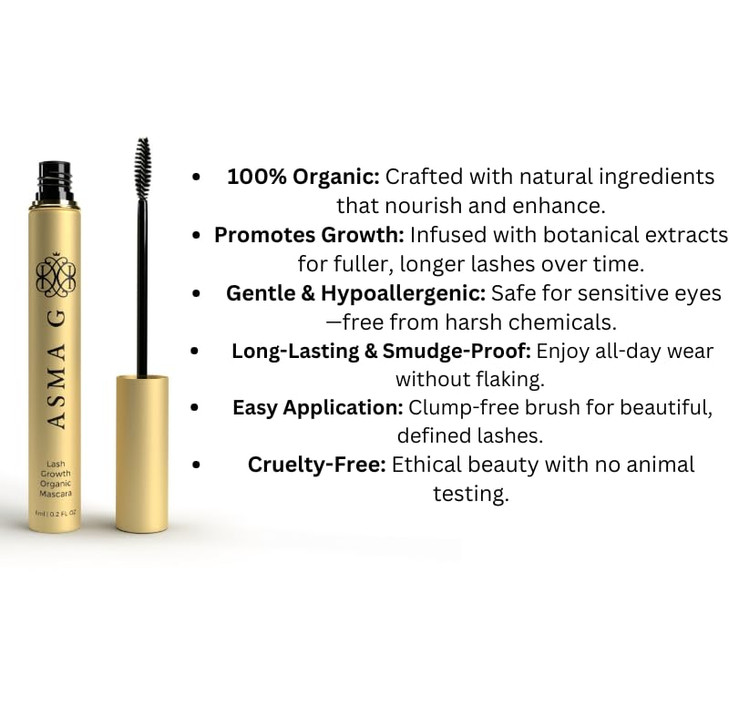 Asma G Organic Mascara Volume Length And Lash Growth Formula