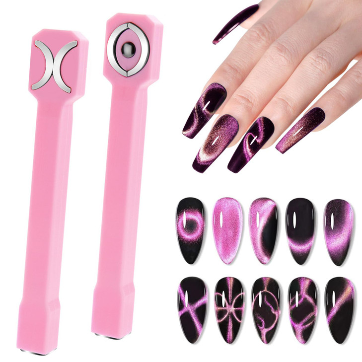 Honey Joy 3 In 1 Cat Eye Magnet For Nails Multi Function Nail Magnet Stick Upgraded Cateye Magnet Tool For 3D Magnetic Cat Eye Gel Polish