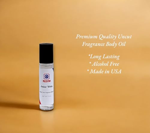 Rizma Amber White Uncut And Alcohol Free Fragrance Body Oil For Men And Women Travel Size 10Ml Roll On Our Impression Of Amber White