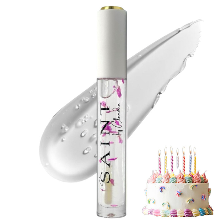 Saint By Claudia Birthday Cake Flavor Lip Oil Nourishing And A High Shine Finish Infused With Shea Butter Antioxidants And Vitamin E Vegan