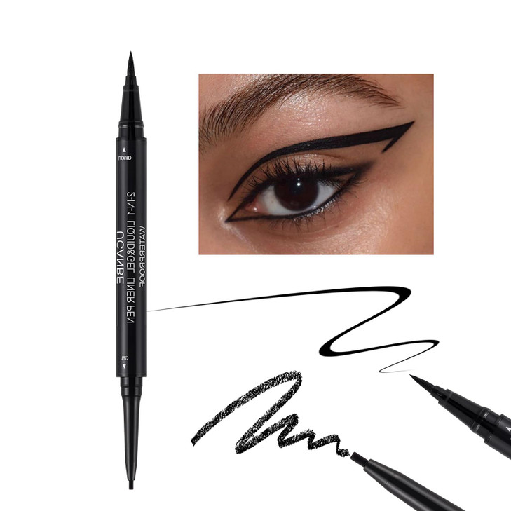 Ucanbe Black Eyeliner Pencil Dual Ended Liquid Eye Liner Plus Gel Eyeliner 2 In 1 Highly Pigmented And Quick Drying Waterproof And Long
