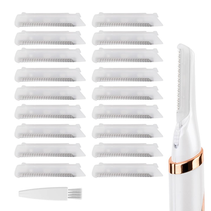 18 Pcs Replacement Blades For Finishing Touch Flawless Dermaplane Glo Sonic Vibrating Facial Exfoliator Replacement Heads Only Specific For
