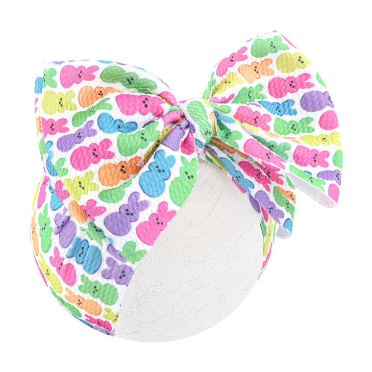 Lanmerry Baby Easter Headband Hair Bows For Girls Bunny Headband 6 12 Months Easter Rabbit Bows For Toddler Girls Hair Accessories Infant