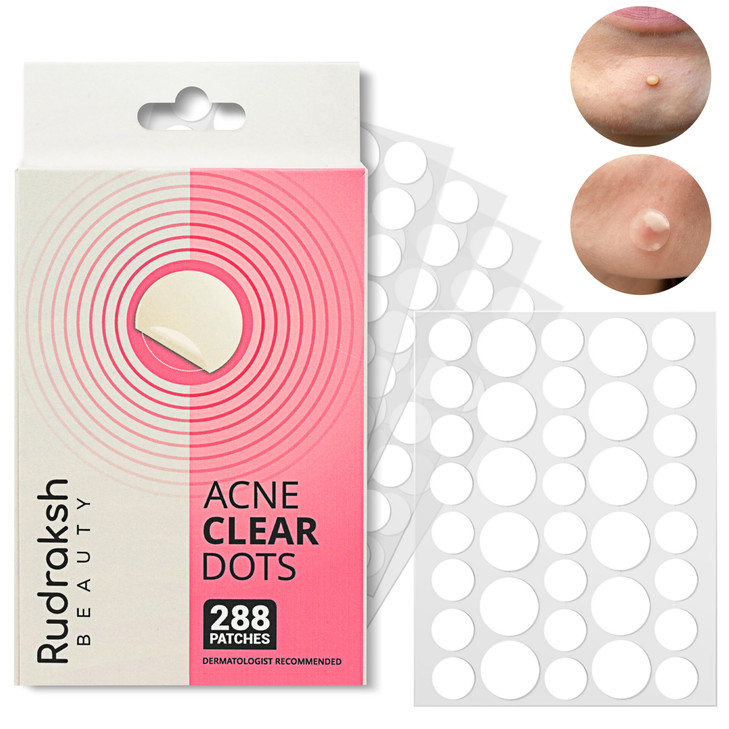 Rudraksh Pimple Patches For Face 288 Counts Hydrocolloid Pimple Patches Invisible Patches For Face Not Tested On Animals 2 Multiple Sizes