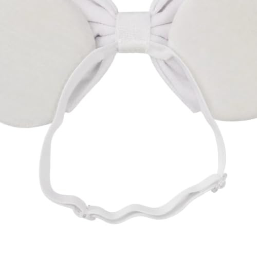 Jiahang White Velvet Adjustable Mouse Ear Hair Bow Headband With Beadings Fashion Bow Hairband Stand For Baby Girls Infant Toddlers