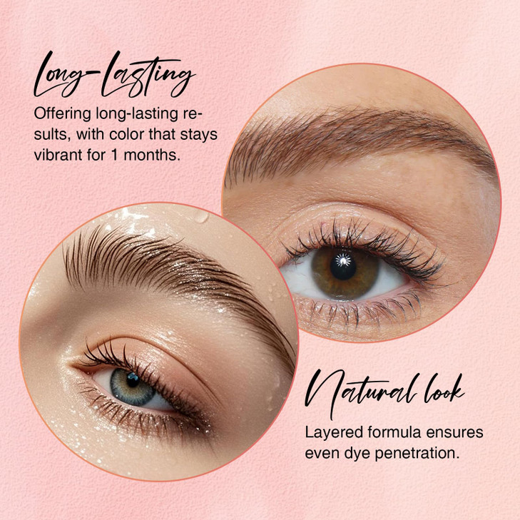 Lash Color Kit Brown Professional Lash And Brow Color Kit With Natural Effects Long Lasting Lasts 4 Weeks Easy To Use For Salon And Home Use