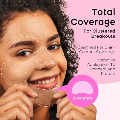 Avapy Hydrocolloid Chin Acne Patches Xl Extra Large Pimple Patches For Face Chin And Body Breakouts Tea Tree And Calendula Oil For Blemish