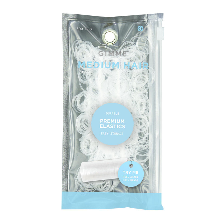 Gimme Beauty Elastic Stacks Hair Ties Clear 500 Pack