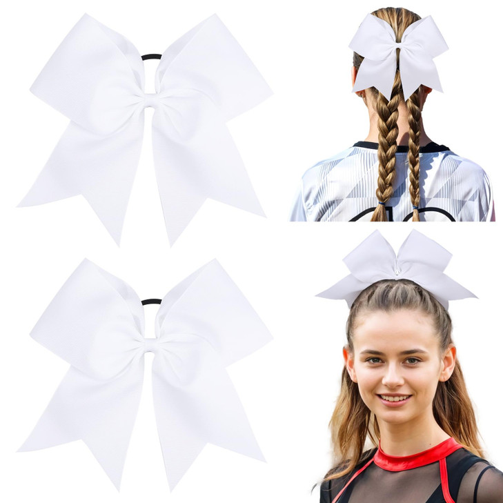 Cn White Cheer Bows For Cheerleaders Cheerleading Hair Bows For Girls