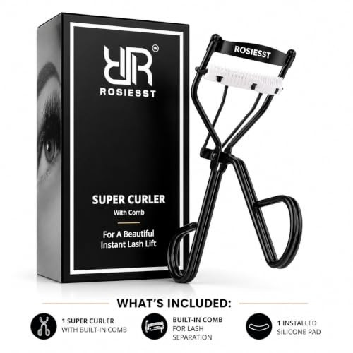 Eyelash Curler With Built In Comb No Pinch Lash Separator For Hooded Eyes