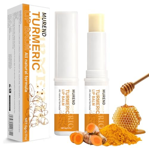 Murend 2Pcs Turmeric Lip Balm For Smokers Dark Lip Treatment With Turmeric Oil Help Fade Lip Lip Exfoliator Long Lasting Natural Balm