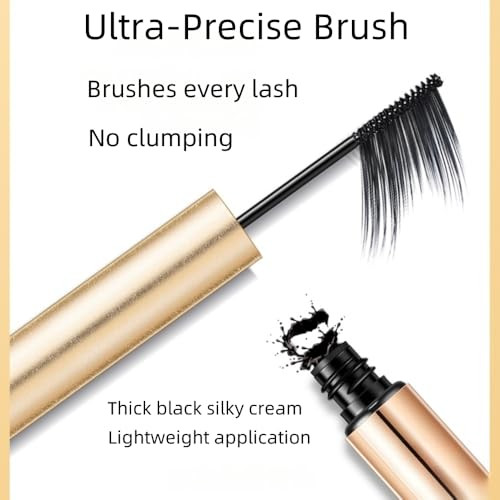 Black Waterproof Mascara For Volume And Length Ultra Precise Brush For Tiny And Lower Eyelashes Natural Defining Curling Long Lasting
