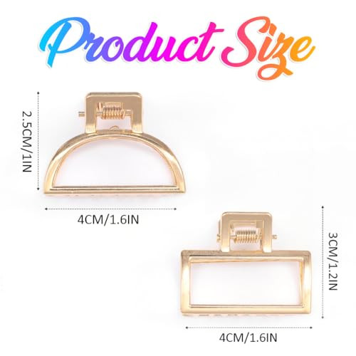 Banatra Claw Clips Small Gold Hair Clips Metal Claw Hair Clip Fancy Hair Accessories For Women And Girls Gold