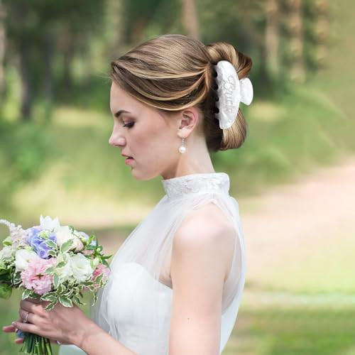 Bride Hair Claw Clips Bride To Be Gifts For Bachelorette Party Engagement Bridal Shower And Wedding Hair Accessories