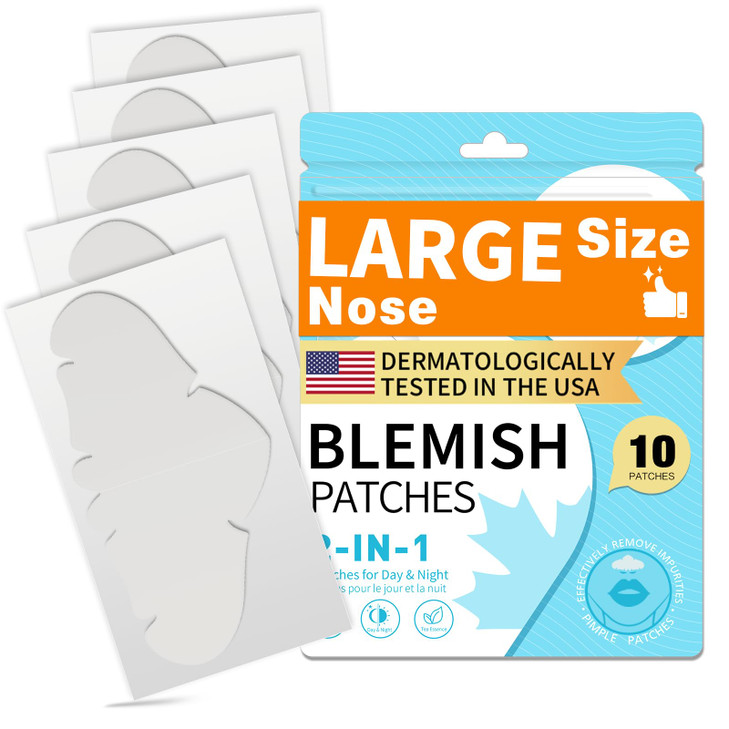Pimple Patches For Nose 10 Ct Acne Patches Nose Pore Strips Xl Hydrocolloid Bandages For Face Blemish Pimple Patch Absorbs Oil Overnight