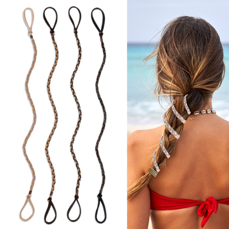 4 Pcs 25 Spiral Braided Hair Ties For Sports No Damage Hair Bands For Gym Yoga Beach Activities Non Slip Elastic Ponytail Holders For Women