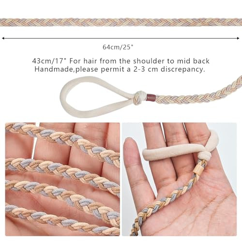4 Pcs 25 Spiral Braided Hair Ties For Sports No Damage Hair Bands For Gym Yoga Beach Activities Non Slip Elastic Ponytail Holders For Women