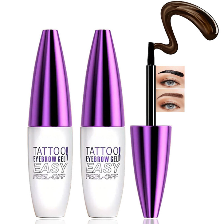2Pcs Dark Brown Peel Off Eyebrow Tattoo Gel Easy Peel Off Eyebrow Gel