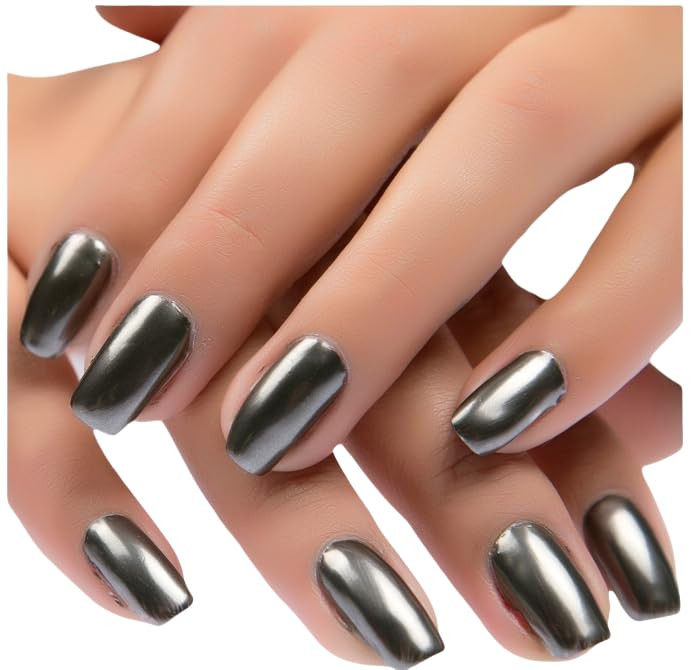 Imgdd Black Metallic Nail Polish Mirror Nail Polish Quick Dry Nail Lacquers Long Lasting Shiny Nail Art Polish 7 6Ml