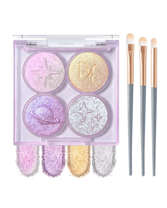 Holographic Multichrome Glitter Eyeshadow And Highlighter Palette For Women