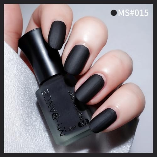 Imgdd Black Matte Nail Polish Quick Dry Nail Lacquer Fast Drying Long Lasting Mist Effect Matte Finish Velvet Air Dry Nail Polish For Nail