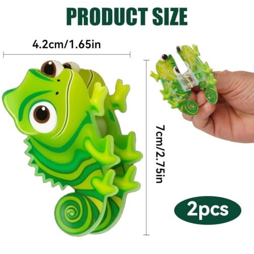 2 Pack Green Lizard Hair Claw Clips Princess Hair Accessories For Girls