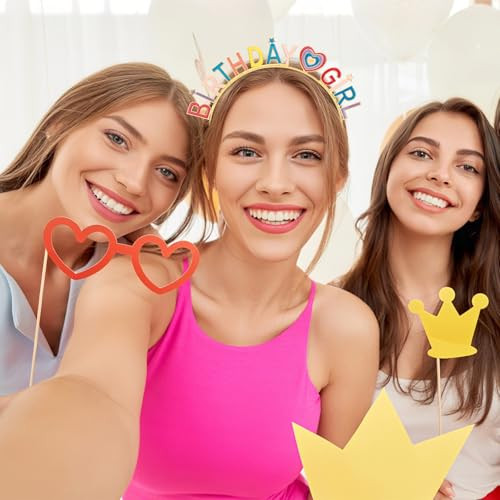 Cieher Birthday Headband For Women Girls Birthday Decorations Hair Accessories Birthday Girl