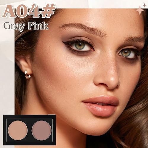 Duo Eye Shadow Powder Nude And Warm Gray Matte Eyeshadow Makeup Palette Neutral Shades Eyeshadow Palette For Woman Daily Eyes Looks Highly