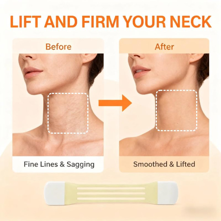 Fablecrest 30Pcs Invisible Neck Lift Tape For Women Applied Behind The Neck Waterproof And High Elastic Instant Firming Tape Targets Turkey