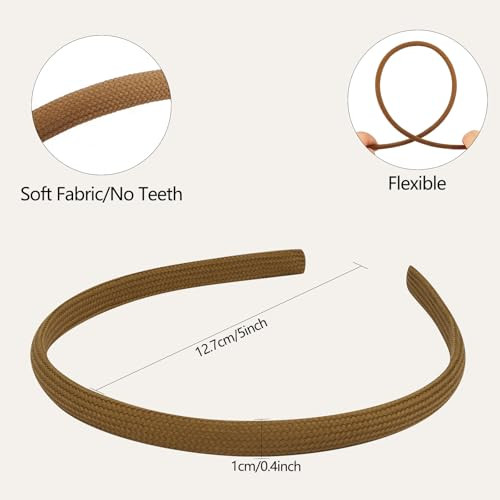 Vovii 4Pcs Thin Headbands For Women Girls No Headache Pressure Comfortable Headbands For Women Non Slip Fabric Skinny Narrow Hairbands Head