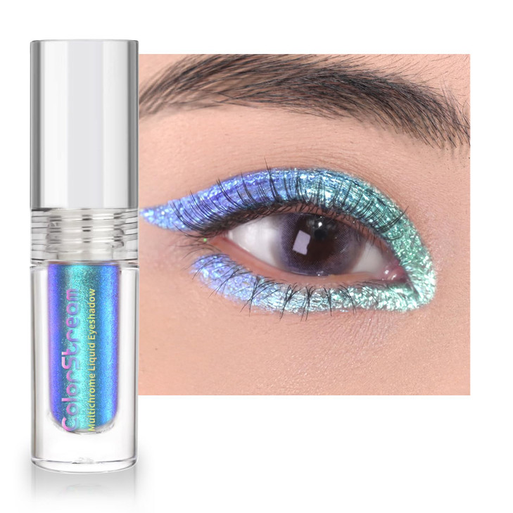 Charmacy Liquid Duochrome Eyeshadow Metallic Eye Looks Long Lasting Glitter Eye Shadow Sets Metallic Pigments Quick Drying Sparkling Shiny