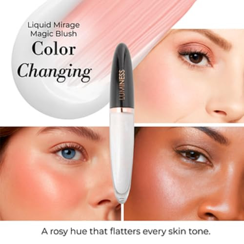 Luminess Liquid Mirage Magic Blush For Cheeks Color Changing Liquid Blush Skin Care Infused Makeup W Hyaluronic Acid And Vitamin E Cheek