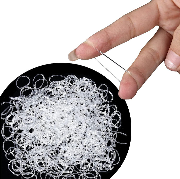 Cosy Companions 250X Clear Hair Elastics Clear Rubber Bands For Hair Ties For Thin Hair Mini Plastic With Box