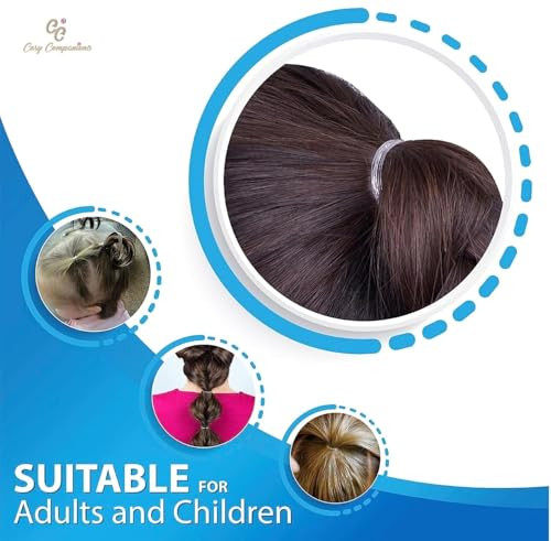 Cosy Companions 250X Clear Hair Elastics Clear Rubber Bands For Hair Ties For Thin Hair Mini Plastic With Box