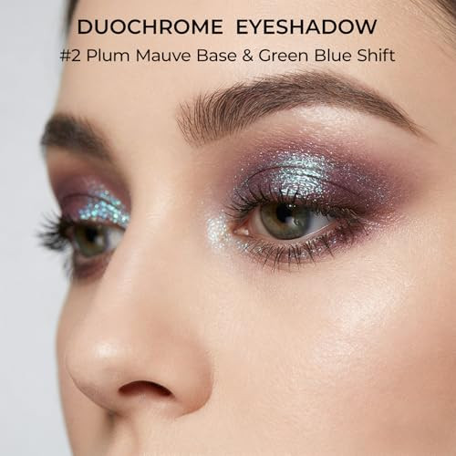 Enfuntins Duochrome Glitter Eyeshadow Ultra Fine Color Shifting Metallic Shimmer High Pigment Holographic Single Eye Makeup Long Lasting And