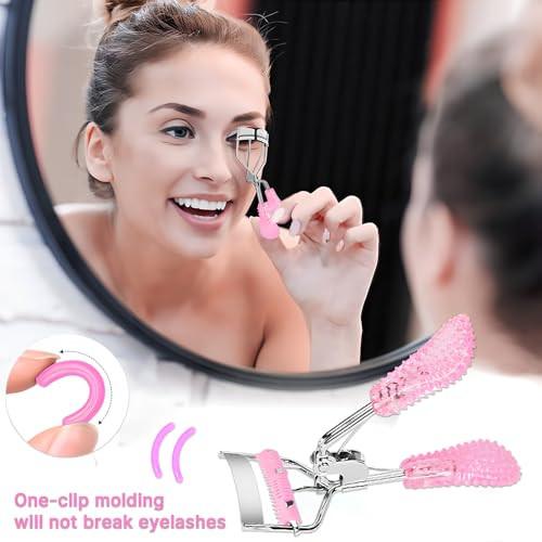 Eyelash Curler With Built In Comb Lash Curler With 2 Extra Silicone Replacement Pads For Any Eye Shapes And Sizes