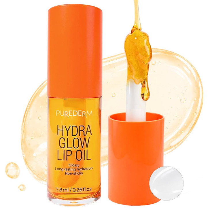 Purederm Hydrating Glow Lip Oil Non Sticky Lip Gloss 0.26 Fl Oz