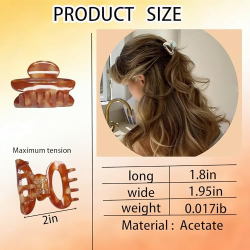 4 Pcs Mini Hair Claw Clip Acetate Small Claw Clips For Half Up Hairstyles