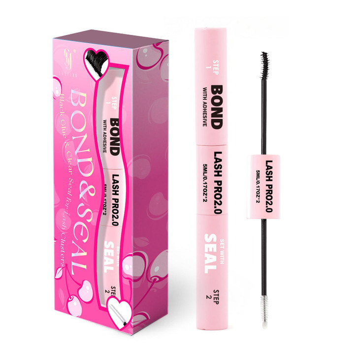 Sy Shuying Black Lash Bond And Seal Mascara For Long Lasting Waterproof Non Irritating Mild Formula Eye Lash Extensions 5Ml Plus 5Ml