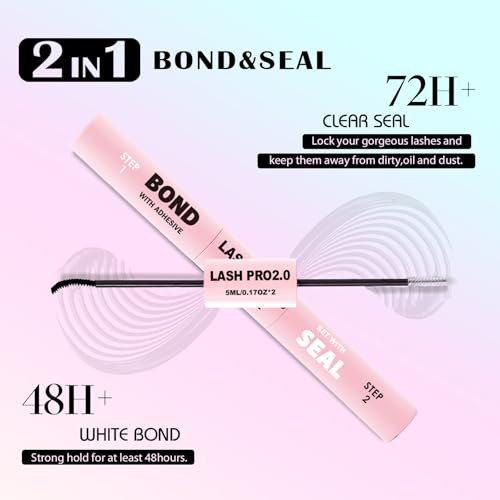 Sy Shuying Black Lash Bond And Seal Mascara For Long Lasting Waterproof Non Irritating Mild Formula Eye Lash Extensions 5Ml Plus 5Ml