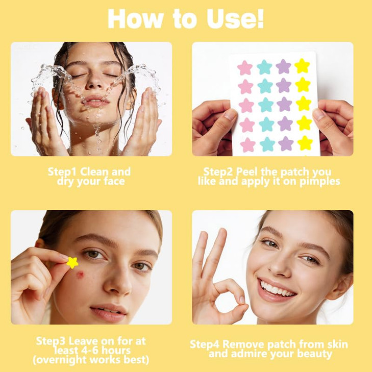 Pimple Patch For Face Hydrocolloid Acne Patches For Covering Zits And Blemishes Salicylic Acid Spot Stickers Cute Star Shape