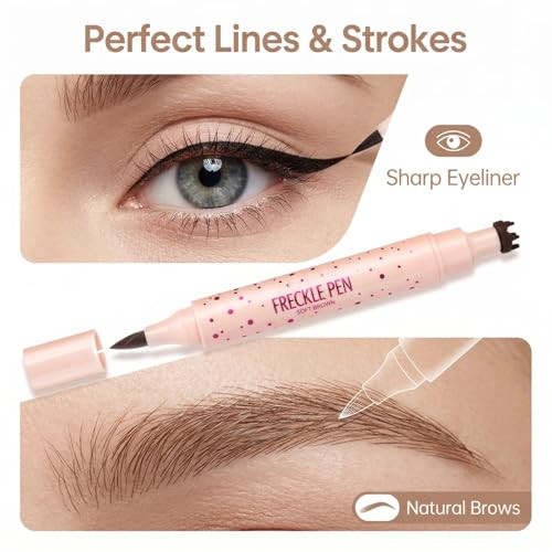 3 In 1 Freckle Stamp Freckle Pen And Eyebrow Pen 4 Point Stamp For Natural Faux Freckles Waterproof And Long Lasting.