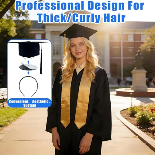 Lipmo Graduation Cap Headband Anti Falling Grad Cap Headband For Graduation Insert Grad Hat And Gown Head Band Insert For Graduates Mentors
