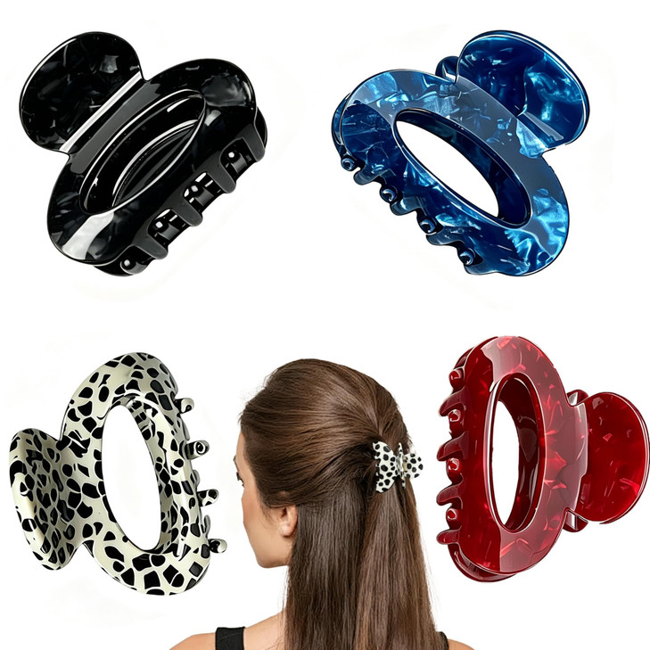 4 Pcs Small Claw Clips For Thin Hair Mini Acetate Hair Clips For Half Up
