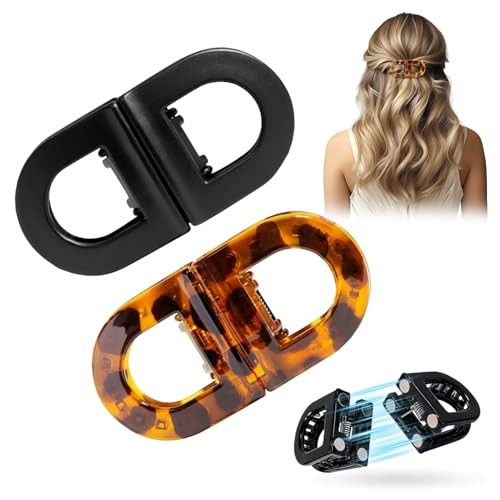 2Pc Magnetic Hair Clips Strong Hold No Slip Magnetic Hair Styling Clips Clip No Crease Hair Types Strong Hold Seamless 2 In 1 Design For