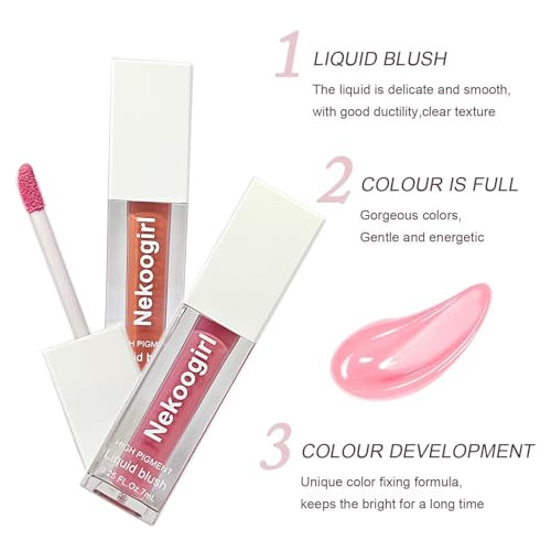 Nekoogirl Liquid Blush Blush For Cheeks Matte Natural Cream Blush Lightweight Long Lasting Highly Pigmented Formula Blushes. 03 7Ml